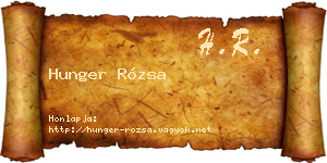 Hunger Rózsa névjegykártya
