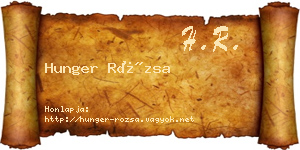 Hunger Rózsa névjegykártya