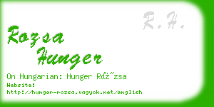 rozsa hunger business card